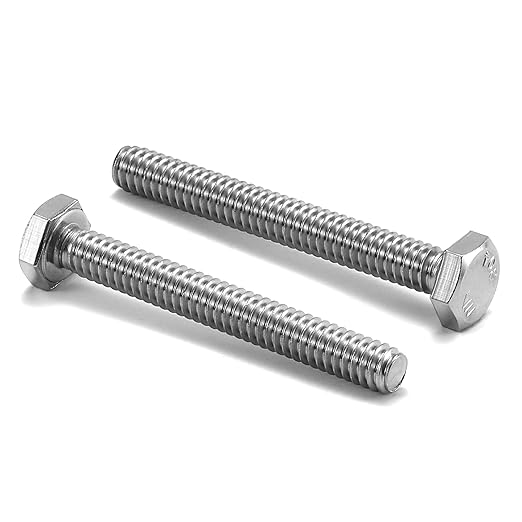 1/4-20 x 2 Hex Head Screw Bolt, 10Pcs 18-8 (304) Stainless Steel, Fully Threaded, Plain Finish, by SG TZH