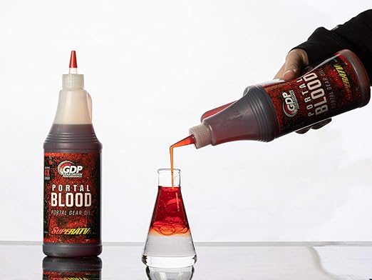 SuperATV Portal Blood | High Performance Portal Gear Oil | Case of SIX - 32 OZ Bottles | Designed for UTV/ATV Portal Gear Lifts | Lasts up to 4 Times Longer Than Other Gear Oil