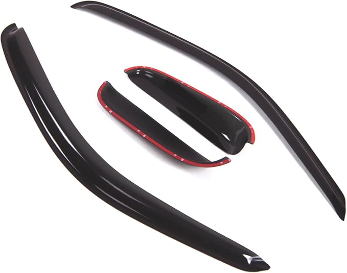 Tuningpros WD2-452 Dark Smoke 4 Pcs Set Window Visor (Outside Mount) Deflector Rain Guard Compatible with 1995-2004 Toyota Tacoma Double Cab/Extended Cab