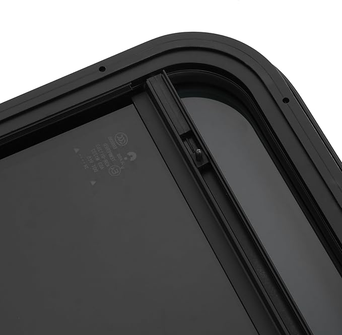 2 Pack 18" W x 30" H RV Window Vertical Sliding, DOT Certified - Shatterproof Tempered Tinted Glass, with Net Screen and Trim Ring, Teardrop Replacement Trailer Camper Window