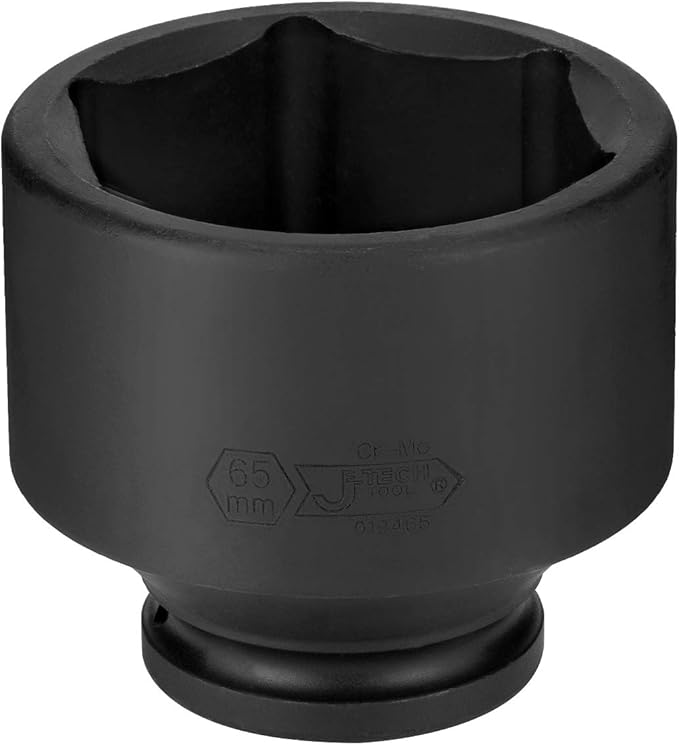 Jetech 3/4 Inch Drive 65mm Standard Impact Socket, Made with Chrome Molybdenum Alloy Steel, Heat Treated, 6-Point Design, Metric