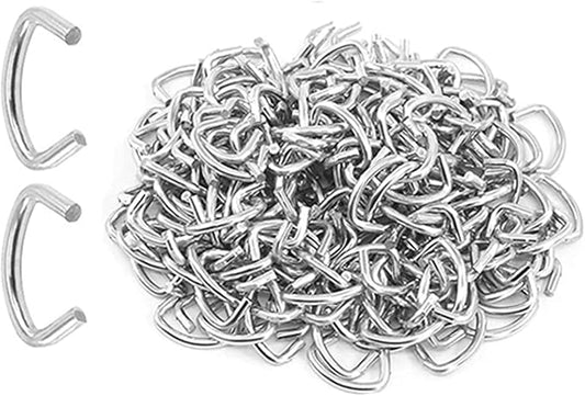 1000Pcs 1/2" Galvanized Hog Rings Assortment Kit, Professional Hog Rings Installation Kit for Bungee Shock, Cords, Animal Pet Cages