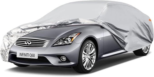 Waterproof Car Cover for Infiniti Q60 (2013-2016), 5 Layers Compatible with Infiniti Q60 All Weather, Snowproof Windproof Rain Ice Sun UV Protection