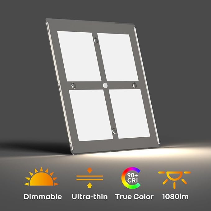 RV 12V LED Ceiling Dome Light with Switch, Square 8-1/2" Fixture, Dimmable 1080LM Lights with Acrylic Shade for RV Trailer Camper Boat Interior Lighting, Surface Mount (5000K Cool White)