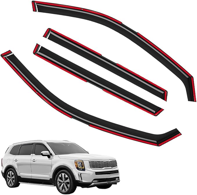 in-Channel Incredibly Durable Rain Guards for Kia Telluride 2020-2025, Original Window Deflectors, Vent Window Visors, Vent Deflector, 4 pcs