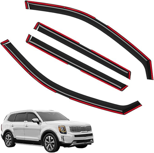 in-Channel Incredibly Durable Rain Guards for Kia Telluride 2020-2025, Original Window Deflectors, Vent Window Visors, Vent Deflector, 4 pcs