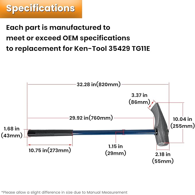 Replacement for Ken-Tool 35429 Bead Brkg Wg, 32 In, STL, Blue Black Tire Bead Breaker Wedge TG11E Duck-Billed Hammer For Passenger Car Truck Bus ATV UTV Farm Tractor Aircraft Tires