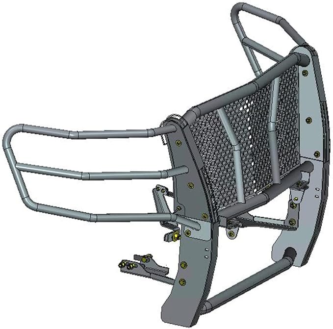 Black Horse Rugged Heavy Duty Grille Brush Bumper Guard Modular Black Come with Single Row LED Light Compatible with 2015-2023 Chevrolet Tahoe|2015-2020 Chevrolet Suburban-RU-CHTA15-B-K2