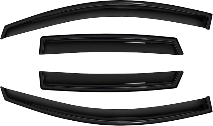 4pc Sun Rain Guards Window Visor Wind Deflector Compatible with 09-14 Nissan Murano Z51 Smoke 94077