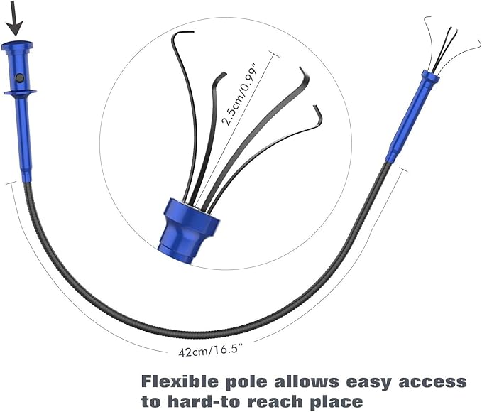 20lb Telescopic magnetic, flexible claw grabber pickup tool picker,spring claws with LED lights,magnetic pickup tool,grabber used to pick up Small items, small toys,garbage.
