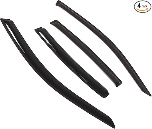 TuningPros Outside Mount Window Vent Visors Rain Guards Compatible with Chrysler 200 2011-2014 | Side Window Wind Deflectors Rain Shields | Smoke Tinted, 4 Pcs Set, DGWV-787