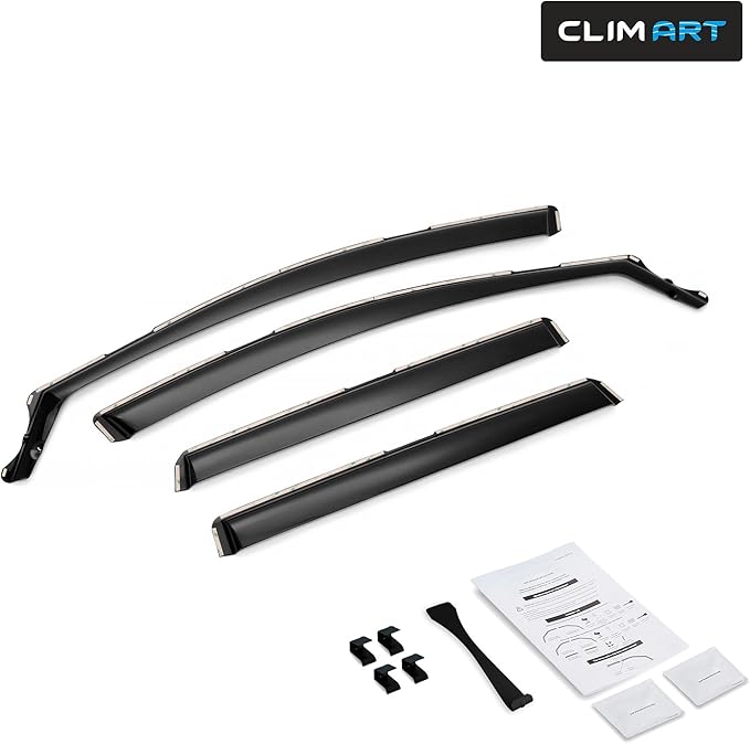 CLIM ART in-Channel Incredibly Durable Rain Guards for Honda CR-V (CRV) 2017-2022, Original Window Deflectors, Vent Deflector, Vent Window Visors, Dark Smoke Car Accessories, 4 pcs - 617021LPf