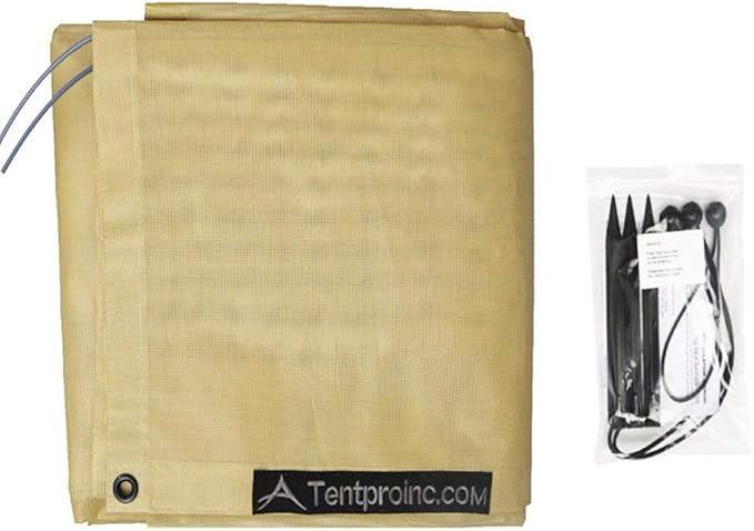 Tentproinc RV Awning Sun Shade Screen 7' X 19' 3'' (Fit for 20' Awning) Mesh Sunshade UV Blocker Complete Kits Motorhome Camping Trailer Awning Sunscreen Canopy Shelter - 3 Year Warranty (Beige)