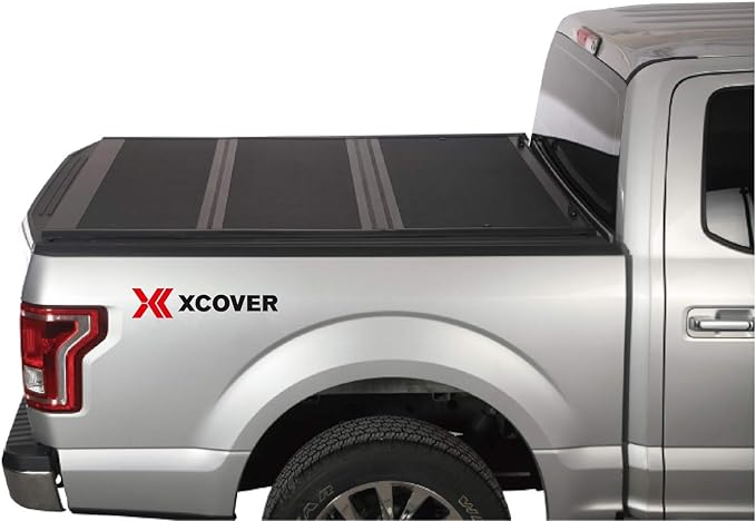 XCOVER Hard Folding Tonneau Cover, Compatible with 2020 2021 2022 2023 2024 2025 Chevy/GMC 2500/3500 6' 8" Box w/o Bedside Storage Box