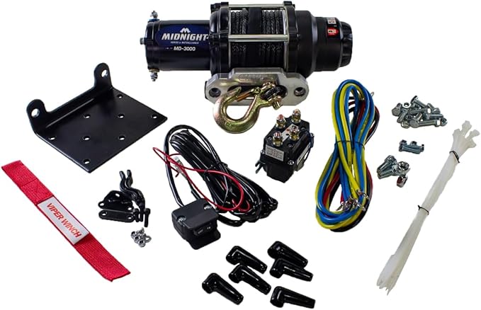 MOTOALLIANCE® Viper 3000lb ATV/UTV Wireless Winch with 50' of Black Synthetic Winch Rope. Waterproof IP67 Rated and Designed in the USA