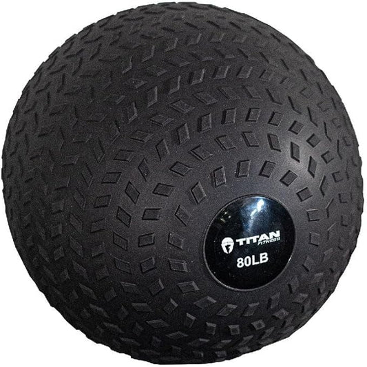Titan Fitness Rubber Tread Slam Ball, Dead Bounce, Weight Workout - Throw, Catch, Slam, Twist