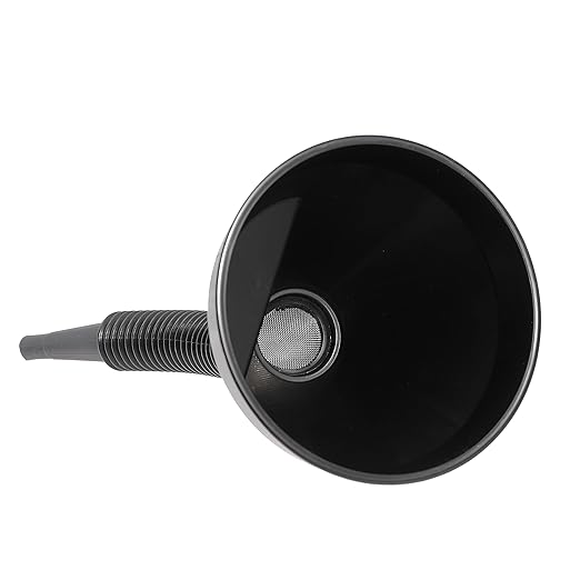 Large Plastic Automotive Funnels Wide Mouth Oil Funnel with Flexible Extension Nozzle Hose Car Fuel Funnel with Handle Mesh Screen for Cars Engine RV Water Gas Transmission Liquid（Black） (2)
