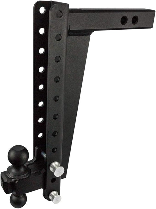 BulletProof Hitches - 2.0" Adjustable Heavy Duty Trailer Hitch (22,000 lb. Rating) - 16" Drop/Rise Trailer Hitch with 2" & 2-5/16" Dual Ball - Powder Coat, Solid Steel, Corrosion-Resistant