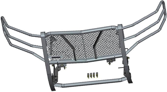 Black Horse Rugged Heavy Duty Grille Brush Bumper Guard Modular Black Come with Single Row LED Light Compatible with 2015-2023 Chevrolet Tahoe|2015-2020 Chevrolet Suburban-RU-CHTA15-B-K2