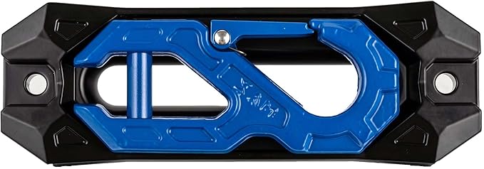 SINOKING Winch Fairlead with Tow Hook, Aluminum Hawse Fairlead with Grade 80 Forged Steel Winch Hook, 45000lb Break Strength Winch Fairlead Hook Set for Off-Road Vehicle Recovery, Black and Blue
