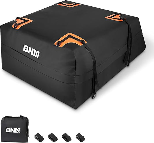 DNA Motoring Car Rooftop Waterproof Bag, 17.6 Cubic Feet Waterproof Car Roof Luggage Bag, Heavy Duty Car Roof Cargo Carrier Bag, Car Roof Bag, w/ 4 Reinforced Straps, TOOLS-00422
