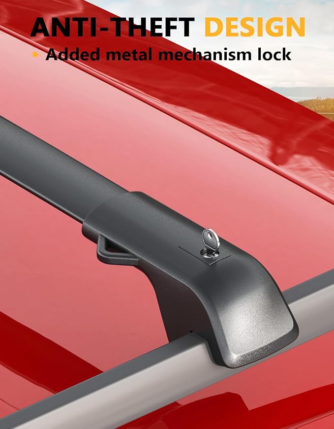 Tuyoung 300lbs Roof Rack Cross Bars Compatible with Subaru Ascent 2019-2026 with Raised Side Rails, Heavy Duty Anti-Theft Lockble Aluminum Roof Rails Crossbars Rooftop Luggage Racks Carrier