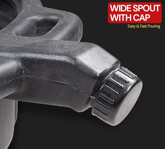 Mytee Products Automotive Oil Drain Pan - Black Plastic Anti Splash, Motor Large Oil Drip Catcher Pan for Changing Oil, Spill-Proof Design - 4.25-Gallon