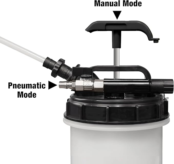 YELLOW JACKET Fluid Extractor Manual and Pneumatic 6.0L Capacity for Leak-Free, Overfill-Proof Automotive Oil & Fluid Changes