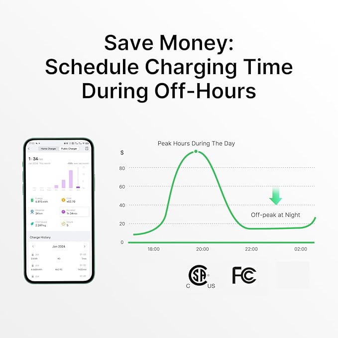 Autel Home Smart Electric Vehicle (EV) Charger up to 50Amp, 240V, Indoor/Outdoor Car Charging Station with Level 2, Wi-Fi and Bluetooth Enabled EVSE, Hardwired,25-Foot Cable,Sierra Blue