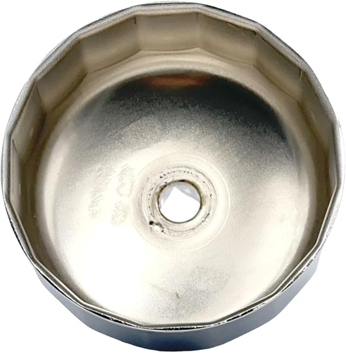 86.4mm 16Flutes Oil Filter Cap Wrench Removal Tool Socket Compatible with BMW Engines with 86mm Filter Housing Caps Silver Heavy Duty Alloy Steel
