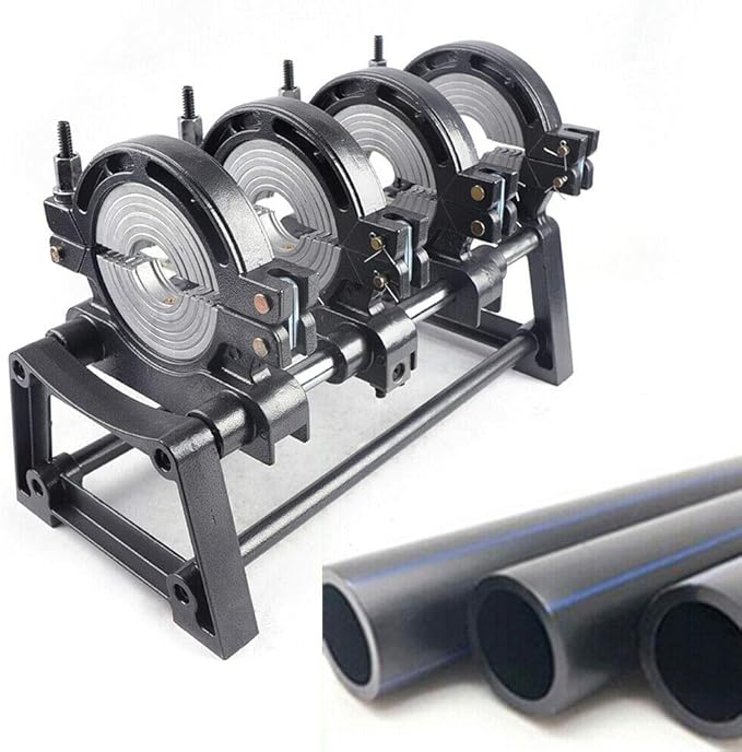 2.48-6.3Inch Fusion Pipe Welder, 4 Clamps Manually Operated HDPE Butt Fusion Welding Machine for PE PP PB PVDF HDPE PVC