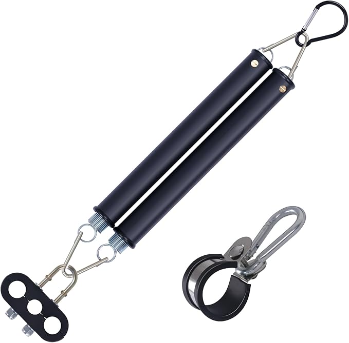 Cheemuii 16" Double Tender Spring Kit with 3in1 Hose Holder and 3-Hole Clamp Holder Heavy Duty Tender Spring for Semi Truck Air Lines Kit 2 Style Air Lines Holders for Semi Truck Trailer Tractor