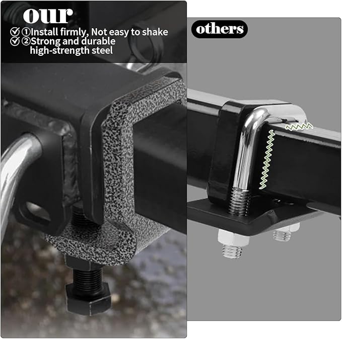 2" Anti Rattle Hitch Clamp, Hitch Tightener with 2 Silencer Pads Trailer Hitch Anti Rattle Device, Heavy Duty Hitch Stabilizer for 2 Inch Hitches