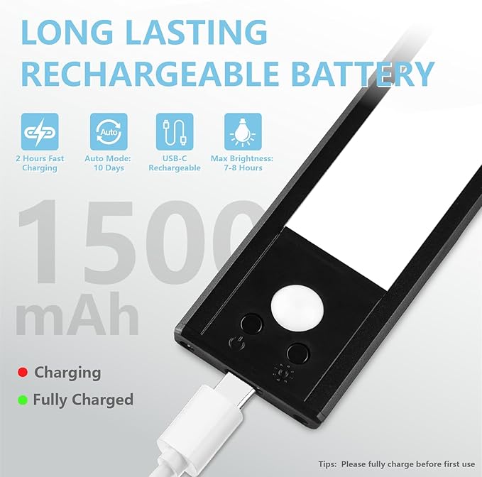 2 Pack Motion Activated RV Step Lights, USB Rechargeable 72 LED Rv Light Camping Camper Lights Adjustable 3 Colours for Motorhome Travel,Travel Trailers, Camper (Black)