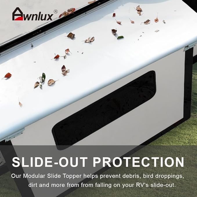 Awnlux Slide Topper Awning PRO MAX - White Modular Slide Out Awning Kit Slide Out Protection for RVs, Travel Trailers, 5th Wheels, and Motorhomes-15'6" (15'1" Fabric)