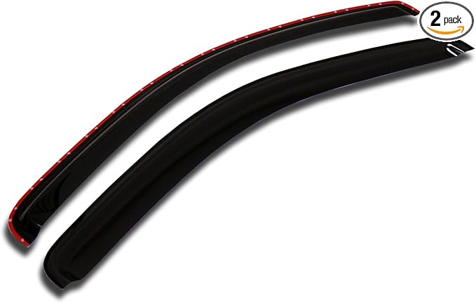 in-Channel Car Window Rain Guards Compatible with Dodge Ram 2500 1994-2001 | Tape-On | Rain Shields Window Visor Window Deflectors | Dark Smoke, 2 Pcs Set, WV2M-126i-2