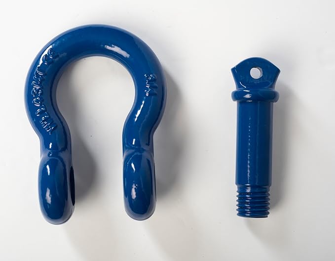 Hi-Gear Pack of 2 Blue Bow Shackles 3/4" D Ring Shackle Rugged Unbreakable 28.5 Ton (57,000 Lbs) Maximum Break Strength with 7/8'' Pin Bow Screw Heavy Duty D Ring for 4x4 Vehicle Recovery