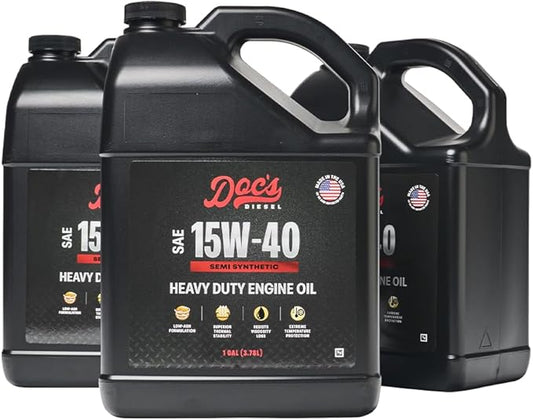 Doc's Diesel 15W-40 SEMI Synthetic Heavy Duty Diesel Oil DOCS15W40SS-3 | 3-Gallons