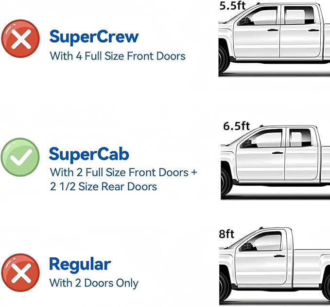 6.5FT Soft Roll-Up Truck Bed Tonneau Cover Compatible with 2015-2026 Ford F-150 | 6.5' Bed | XTW-Double Layer Waterproof | Vinyl