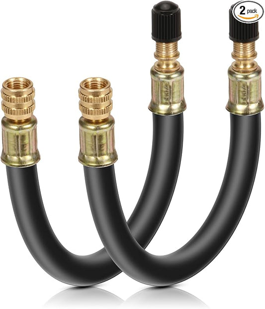 2pcs Tire Rubber Valve Extension Tube Extender, Valve Stem Extender Tire Inflation Extension Hose Tire Valve Extension Tool for Car Tire Motorcycle Bicycle RV Inflatable Extension Nozzle