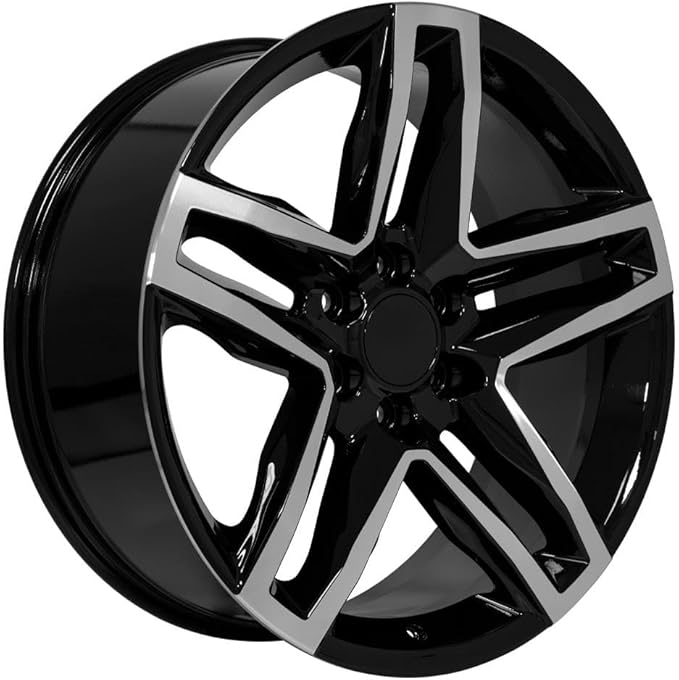 OE Wheels CV34 22 Inch Rims and Tires Fit Silverado 1500 Trail Boss Style 6x139.7 22x9 Gloss Black Machined - Hollander 5911 - iMove GEN 2 SUV 285/45-22 (Set of 4)
