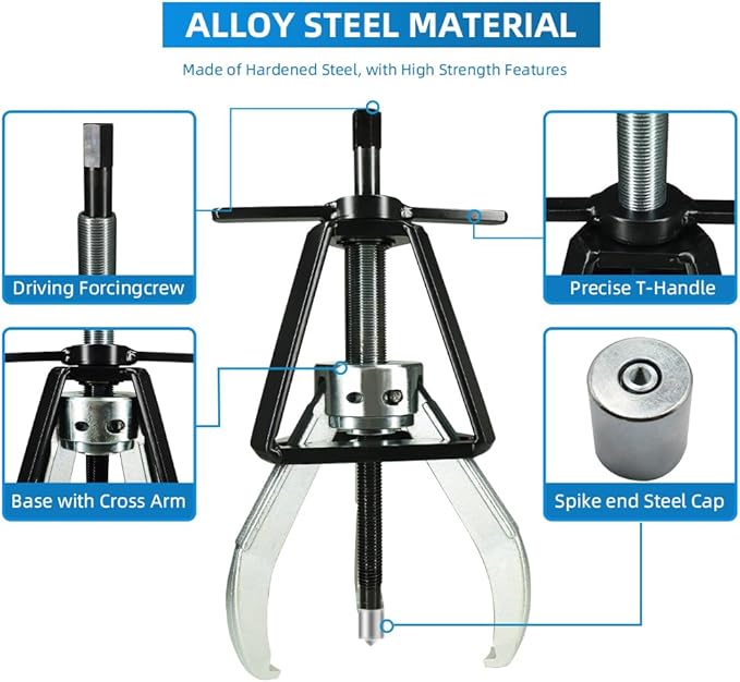 BESTOOL 3 Jaw Gear Puller, 2 Ton Pulley Puller Tool, Removal Tool for Gears, Pulley, Flywheel