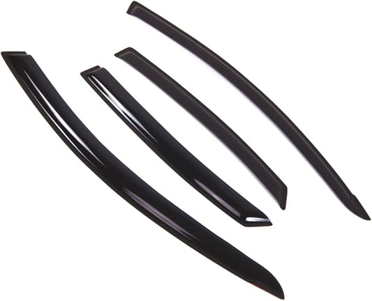 Tuningpros WD2-253 Dark Smoke 4 Pcs Set Window Visor (Outside Mount) Deflector Rain Guard Compatible with 2007-2010 Hyundai Elantra