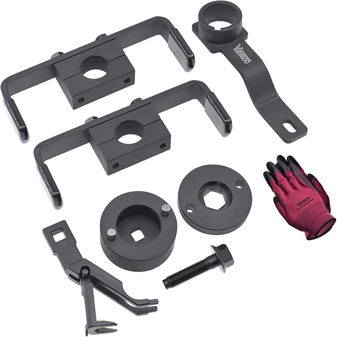 Engine Timing Tool Kit Compatible with Ford 4.6L 5.4L 6.8L 2-Valve and 4-Valve Engine with Valve Spring Compressor Tool, 6 Pcs Camshaft Holding Tool, Crankshaft Camshaft Positioning Tool, 303-557 6477