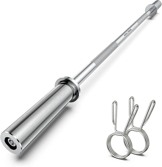 Olympic Barbell Bar 55", 2In-Weight Lifting Bar Standard Straight Barbell Bars for Bench Press/Hip Thrusts/Biceps/Lunges/Squat/Strength-Training Home Gym Weight Bar, 2 Collars(500lb Capacity)