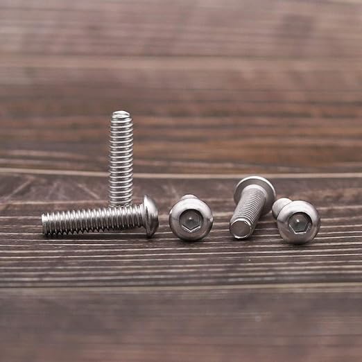 1/4-20 x 1-1/2" Button Head Socket Cap Bolts Screws, 304 Stainless Steel 18-8, Allen Hex Drive, Bright Finish, Fully Machine Thread, Pack of 30