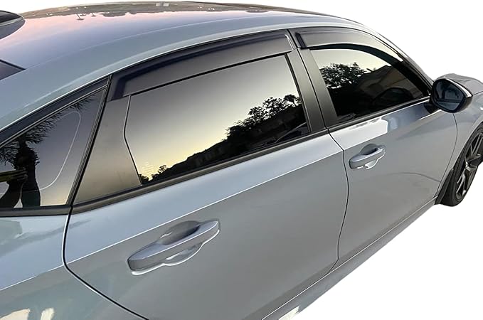 2016-2021 Tape-On Rain Guards for Honda Civic Sedan Side Window Visor Deflectors EX EX-L LX Sport Touring Durable Vent Shades 2017 2018 2019 2020