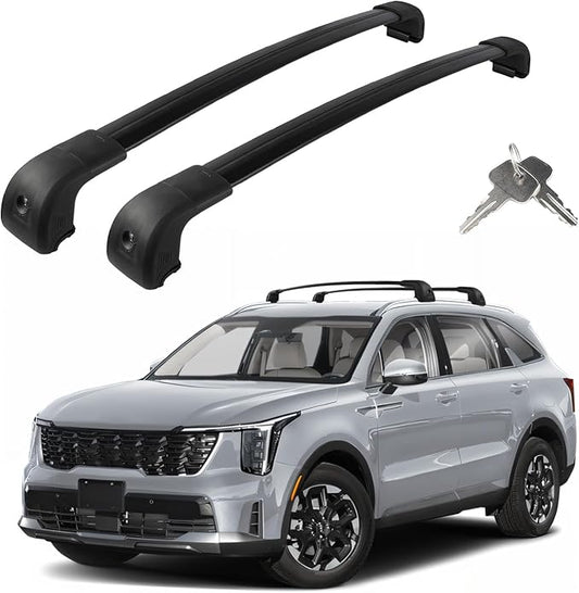 Roof Rack Cross Bars Compatible with Kia Sorento 2021-2026 & Sorento HYBIRD 2021-2026, Adjustable Aluminum Heavy Duty 300 LBS Anti-Theft Lock Cargo Carrier Rooftop Crossbar for Bike,Snowboard,Luggage