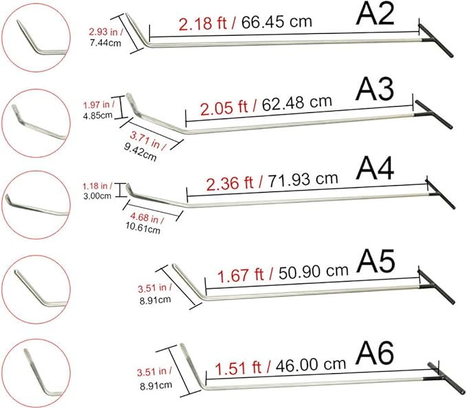 WHDZ Paintless Dent Repair Rods Tool 21Pcs Auto Body Paintless Dent Repair Tools Kit for Door Dings Hail Repair and Dent Removal