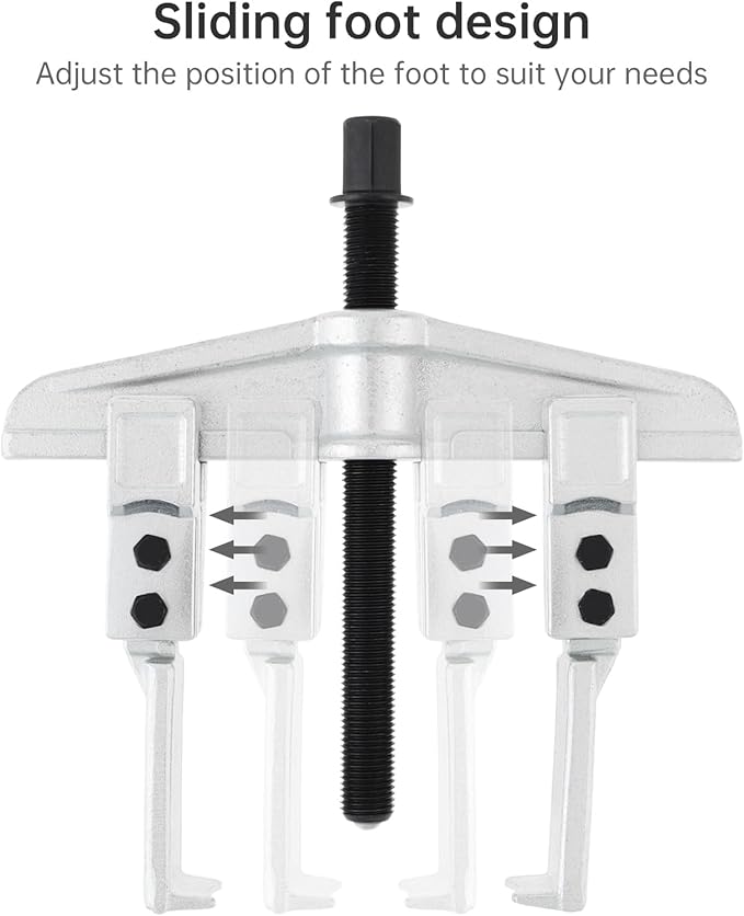 ChgImposs Gear Puller Set, 3 in 1 Heavy Duty Extendable Pulley Puller Kit - Cr-V Steel 2-Jaw Gear & Pulley Remover Tool with 3 Claw Sizes for Bearing, Gear, Pulley & Flywheel Removal